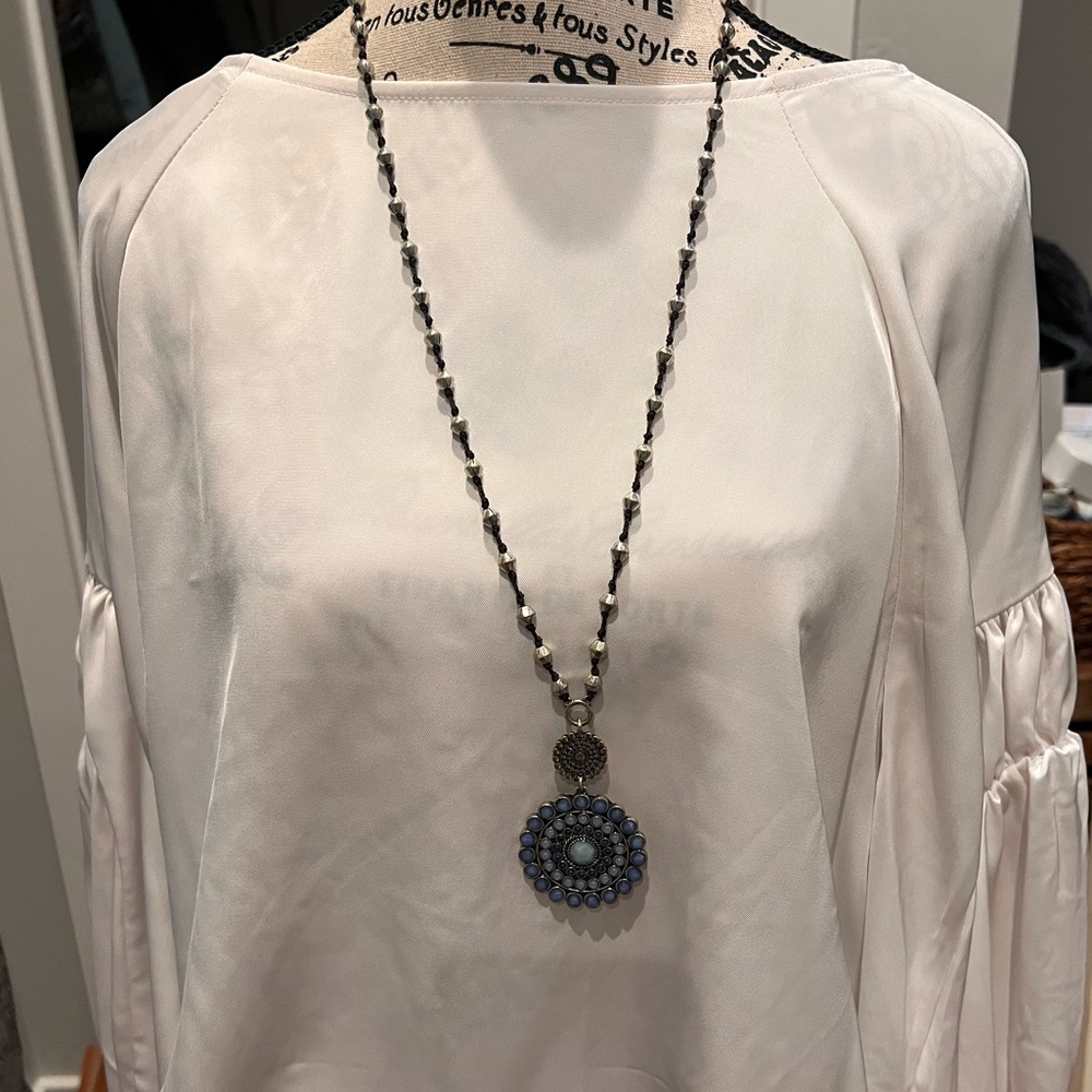 Lucky Brand silver toned reversible necklace with pendant - Picture 2 of 9